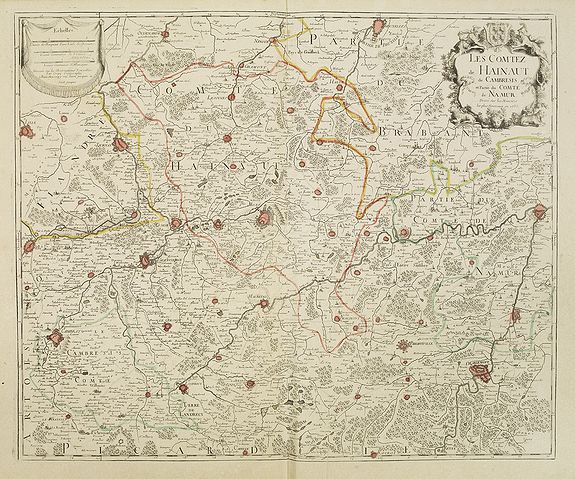 CREPY., Les Comtez de Hainaut, de Cambresis, et Partie du Comté de Namur.., antique map, old maps
