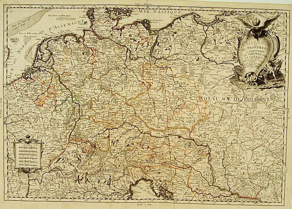 DANET, G., L\'Allemagne et ses Frontières, comprenant le théatre de la Guerre.., antique map, old maps