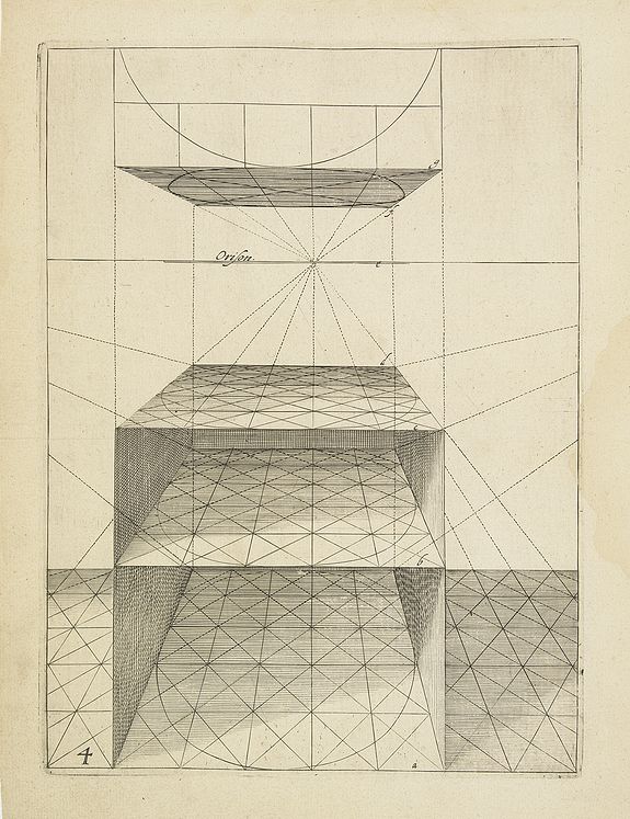 VREDEMAN DE VRIES, J./ HONDIUS, H., Perspective print by Vredeman de Vries., antique map, old maps