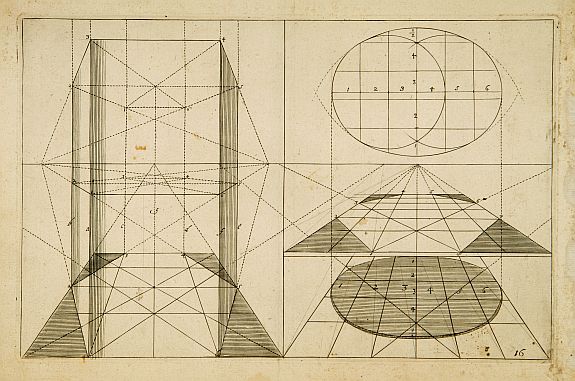 VREDEMAN DE VRIES,J./ HONDIUS,H., Perspective print by Vredeman de Vries., antique map, old maps