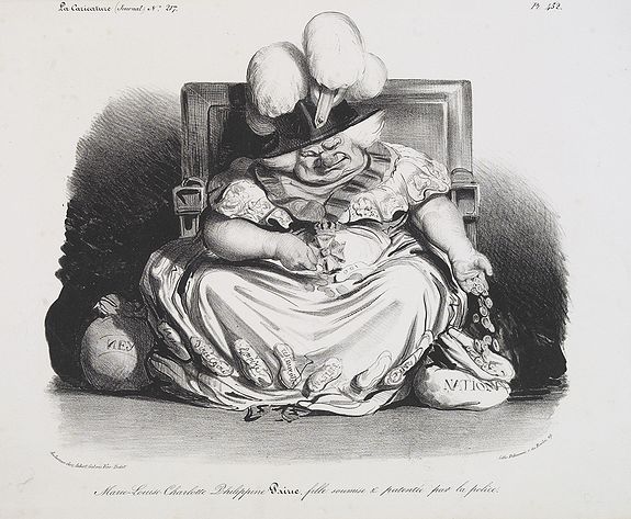 DAUMIER, H., Marie-Louise-Charlotte-Philippine Pairie, fille soumise & patentée par la police. (Plate 452 in la Caricature)., antique map, old maps