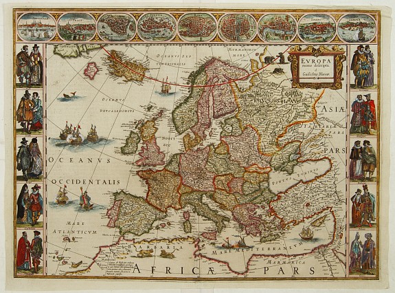 BLAEU, W., Europa recens descripta a Guilielmo Blaeuw., antique map, old maps