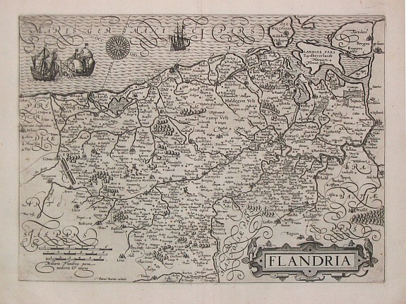 Doetecum jr., Joh., Flandria., antique map, old maps