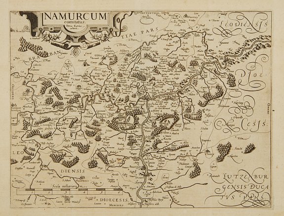 Doetecum jr., Joh., Namurcum., antique map, old maps