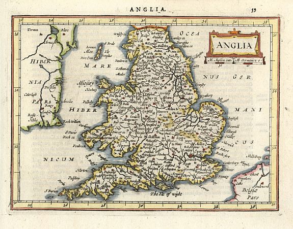 MERCATOR,G./ HONDIUS,J., Anglia., antique map, old maps