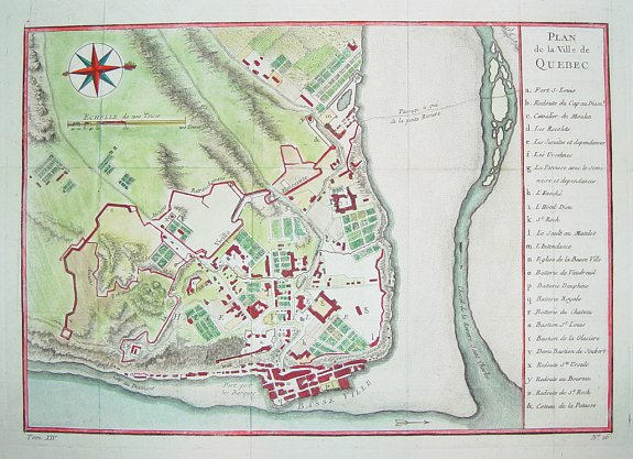 PREVOST, Plan de la Ville de Quebec., antique map, old maps