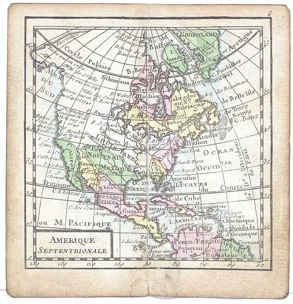 Louis-Charles Desnos, Amerique Septentrionale, antique map, old maps