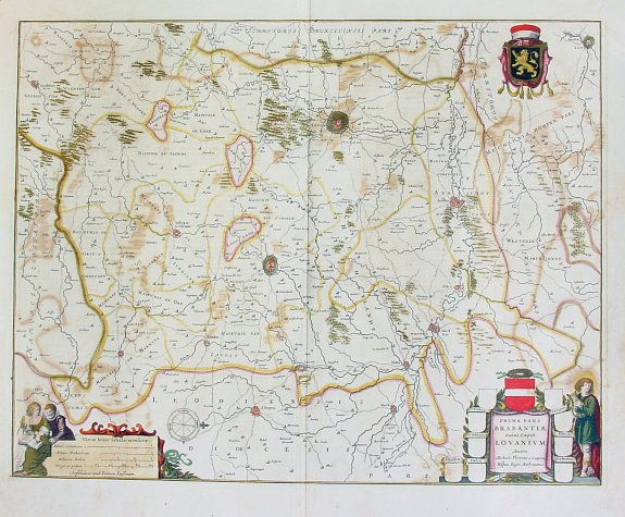 JANSSONIUS, J., PRIMA PARS BRABANTIAE CUIUS CAPUT LOVANIVM, antique map, old maps