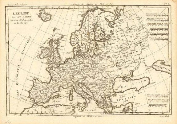 Bonne, R., L' Europe, antique map, old maps