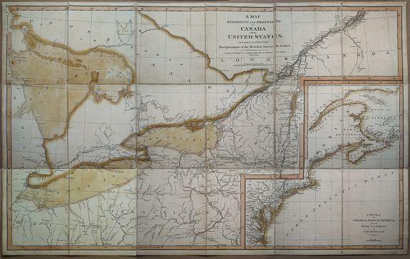 SMITH, Charles, A Map exhibiting the frontiers of Canada and the United States, intended to illustrate the operations of the British & American armies, antique map, old maps