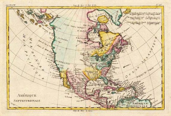 Bonne, R., Amérique Septentrionale., antique map, old maps