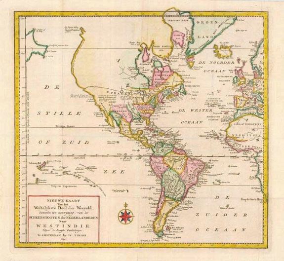 Tirion, I., Nieuwe Kaart van het Westelykste Deel der Weereld., antique map, old maps