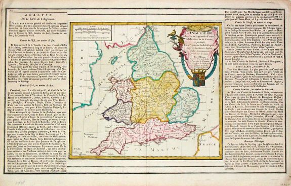 Brion de la Tour, L./ Desnos, L.Ch., [ L' Angleterre., antique map, old maps
