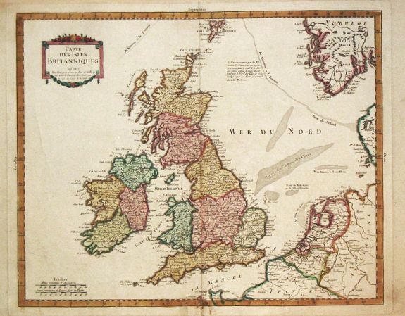 Bourgoin, P., Carte des Isles Britanniques, antique map, old maps
