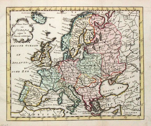 Lat, J.de., Nieuwe Kaart van Europa., antique map, old maps