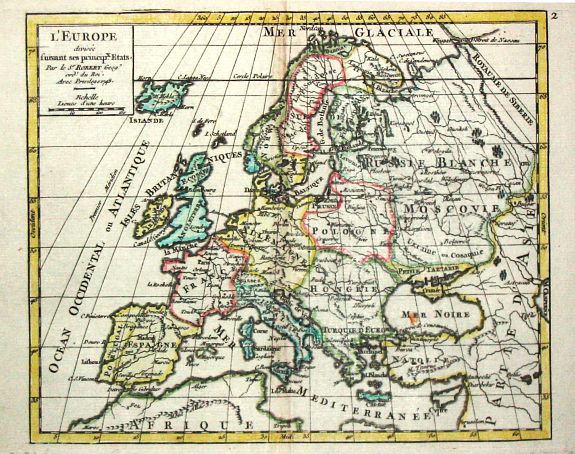 Robert de Vaugondy, G., L' Europe., antique map, old maps