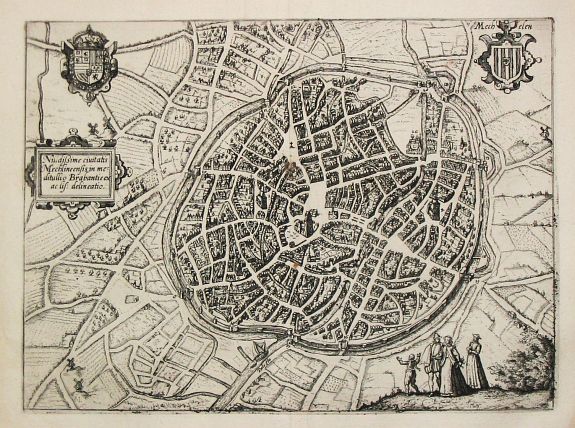 GUICCIARDINI,L., Mechelen., antique map, old maps