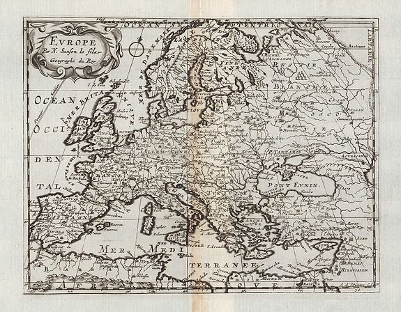 SANSON, N., Europe., antique map, old maps