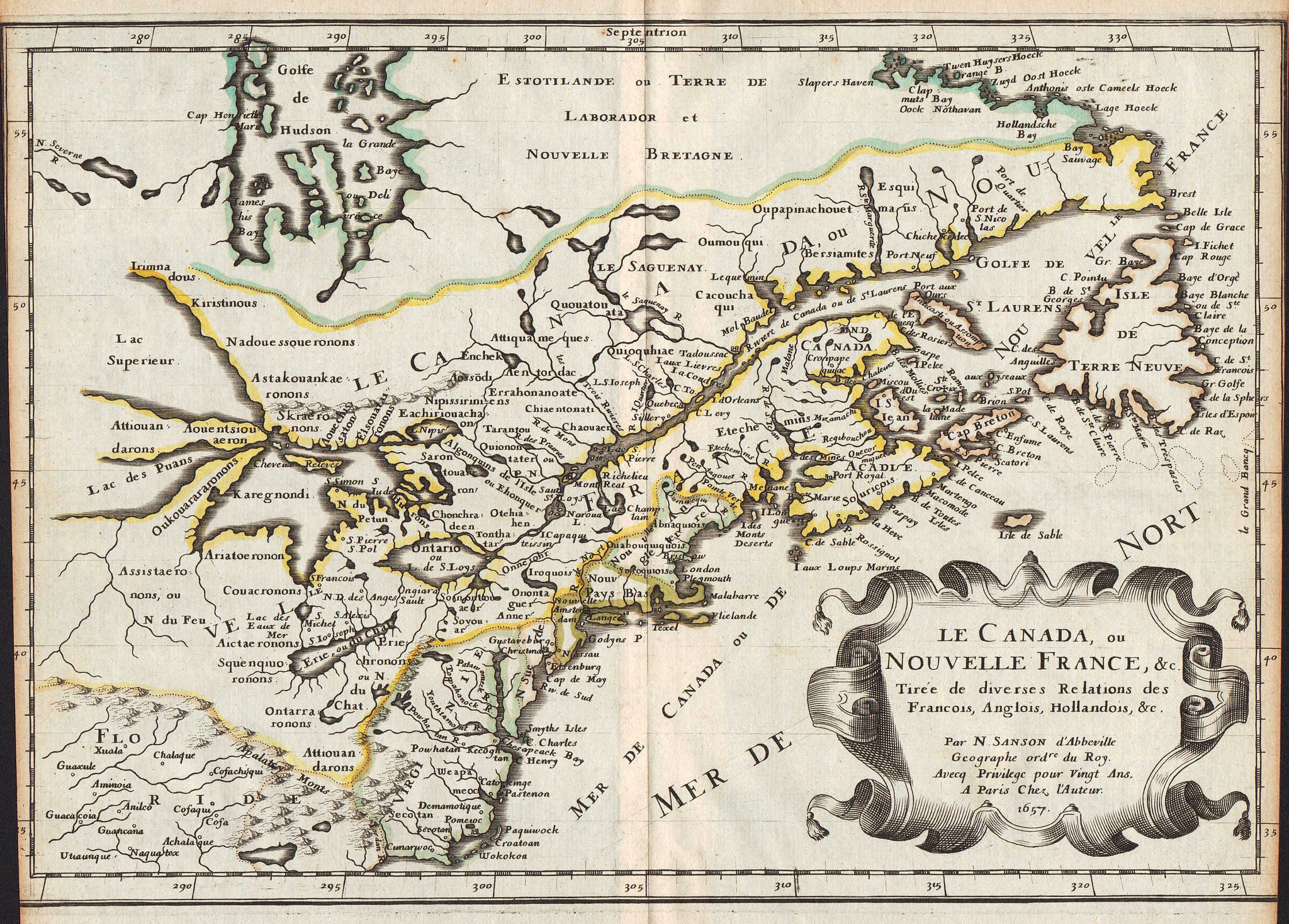 SANSON, N., Le Canada, ou Nouvelle France, &c. …, antique map, old maps