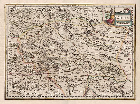 JANSSON, J., Stiria., antique map, old maps