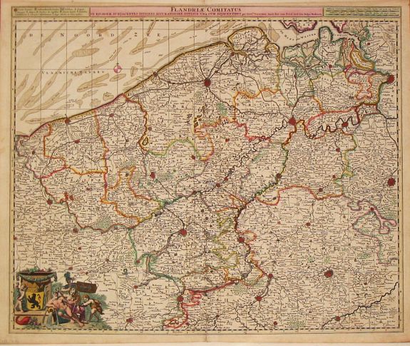 Visscher, N., Flandriae Comitatus., antique map, old maps