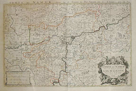 Jaillot, A.-H. / P. Mortier., Comte de Namur. A Paris, 1696., antique map, old maps