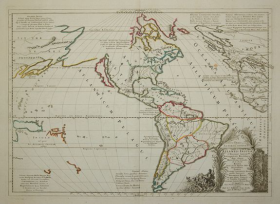SANSON, N. / ROBERT DE VAUGONDY, G., Novus Orbis potius Altera Continens Sive Atlantis Insula . . ., antique map, old maps