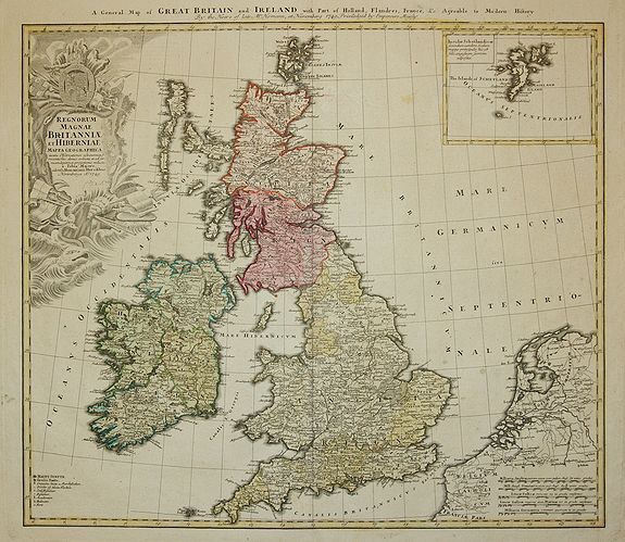 HOMANN Heirs., Regnorum Magnae Britanniae et Hiberniae …, antique map, old maps