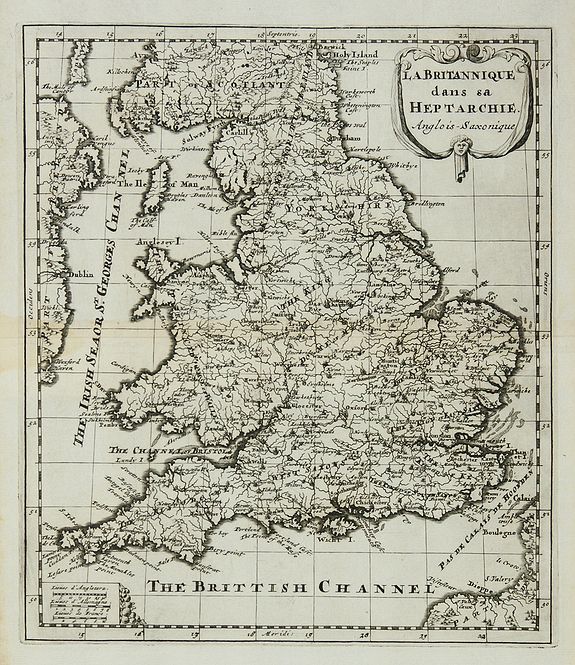 SANSON, N., La Britannique dans sa Heptarchie …, antique map, old maps
