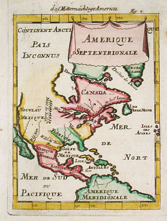 Mallet, A.M., Amerique Septentrionale., antique map, old maps