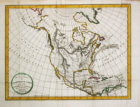 Volnay, C.-F., Carte du Continent de l\' Amerique Nord., antique map, old maps