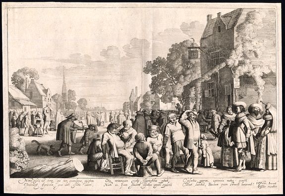Claes Jansz. Visscher, A village fair., antique map, old maps