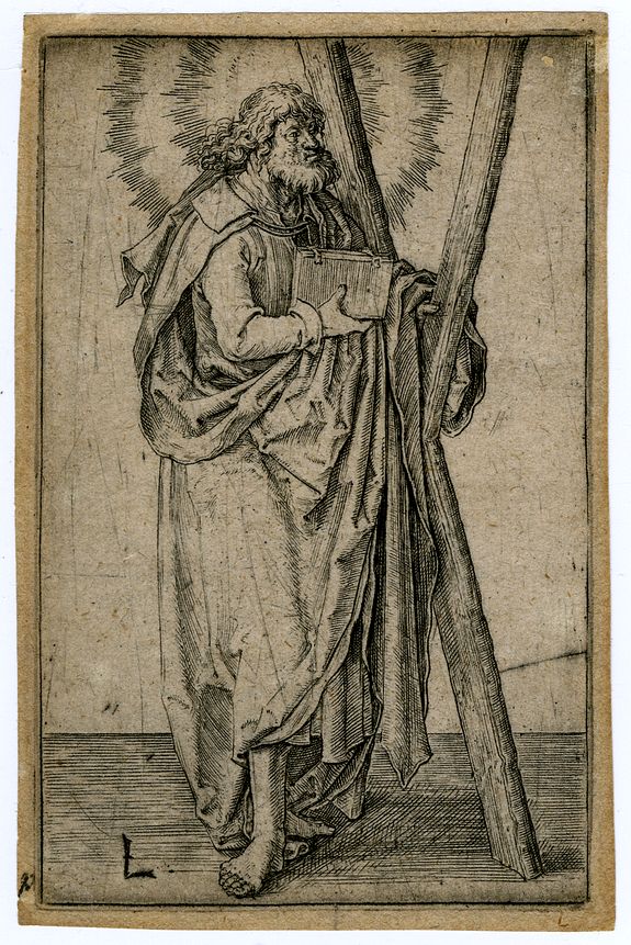 Lucas van Leyden, The apostle St. Andrew., antique map, old maps