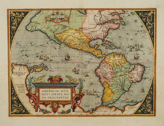 ORTELIUS,A., Americae sive novi orbis, nova descriptio., antique map, old maps