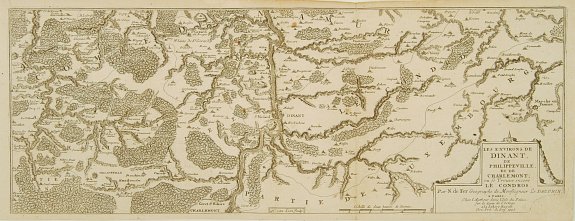 DE FER,N., Les environs de DINANT, de Philippeville et de Charlemont.., antique map, old maps
