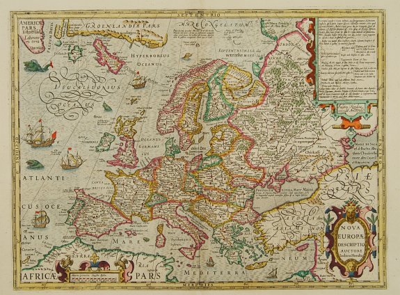 MERCATOR,G./ HONDIUS,J., Nova Europae Descriptio., antique map, old maps