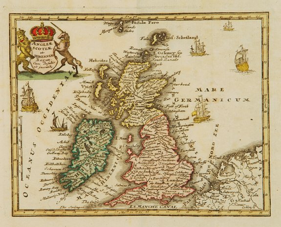 WEIGEL,Chr., Angliae Scotiae et Hiberniae Regna.., antique map, old maps