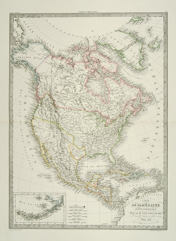 LEHUBY,P.C./ LAPIE,M., Carte de l'Amérique Septentrionale .., antique map, old maps