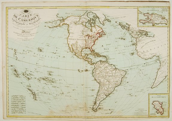 BASSET, Carte de L'Amérique Septentrionale et Méridionale ou se trouvent les Découvertes les plus nouvelles.., antique map, old maps