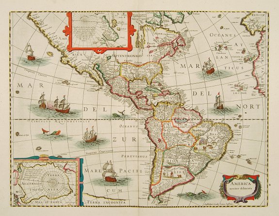 JANSSONIUS,J., America noviter delineata., antique map, old maps