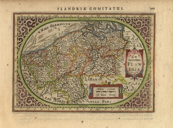 MERCATOR,G./ HONDIUS,J., Comitatus Flandria., antique map, old maps