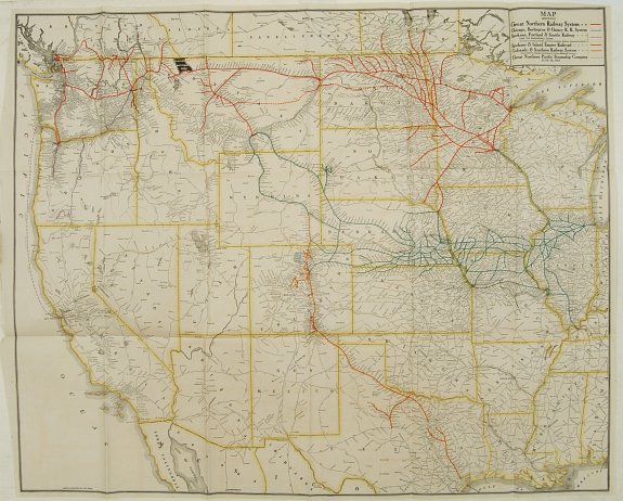 RAND MCNALLY & CO. ?, Map showing Great Northern Railway System.., antique map, old maps