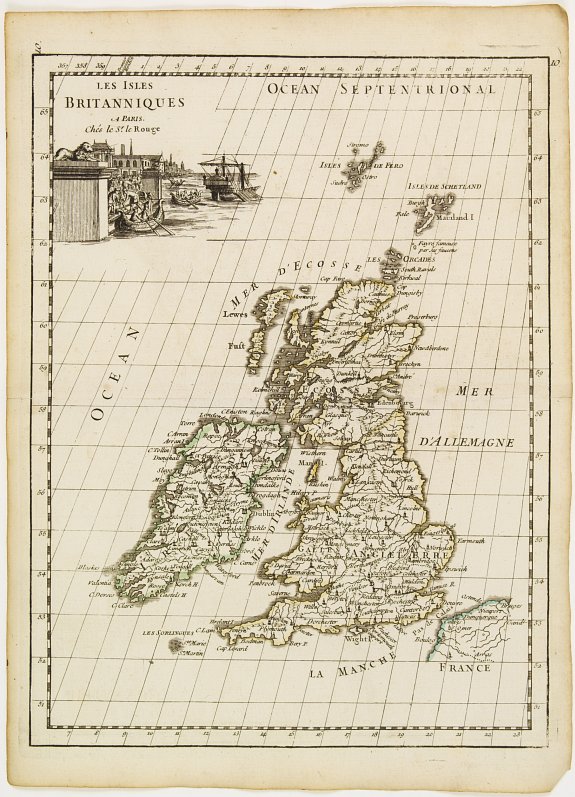 LE ROUGE,G.L., Les Isles du Britanniques., antique map, old maps