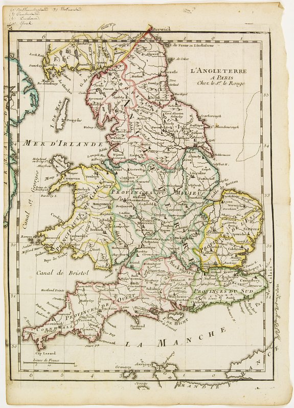 LE ROUGE, G.L., L'Angleterre., antique map, old maps