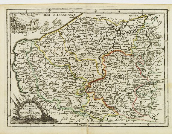 LE ROUGE,G.L., La Flandre Le Haynaut., antique map, old maps