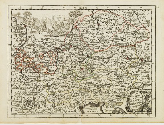 LE ROUGE,G.L., Le Cercle d'Autriche., antique map, old maps