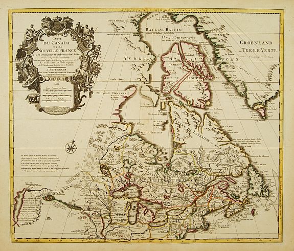 COVENS, J. / MORTIER, C., Carte du Canada ou de la Nouvelle France et des Decouvertes qui y ont ete faites.., antique map, old maps