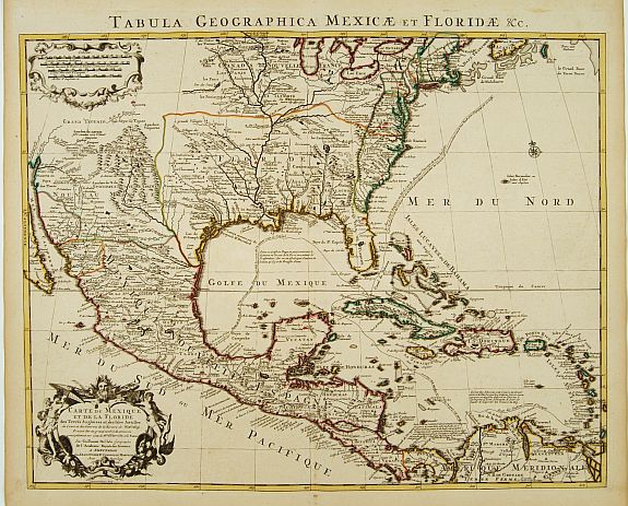 COVENS, J. / MORTIER, C., Carte du Mexique et de la Floride des Terres Angloises et des Isles Antilles. . ., antique map, old maps