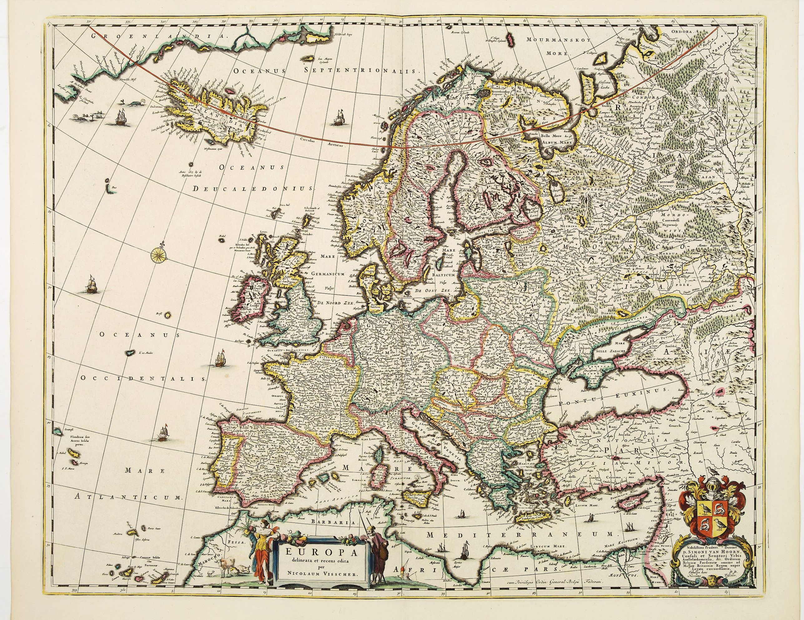 VISSCHER, N., Europa Delineata et Recens Edita., antique map, old maps