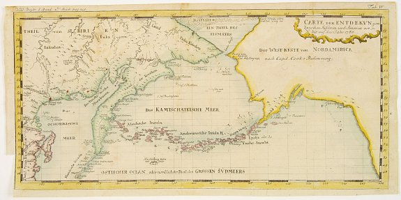 ANONYMOUS, Carte der Entdekungen Zwischen Sibirien und America bis auf das Jahr 1780, antique map, old maps